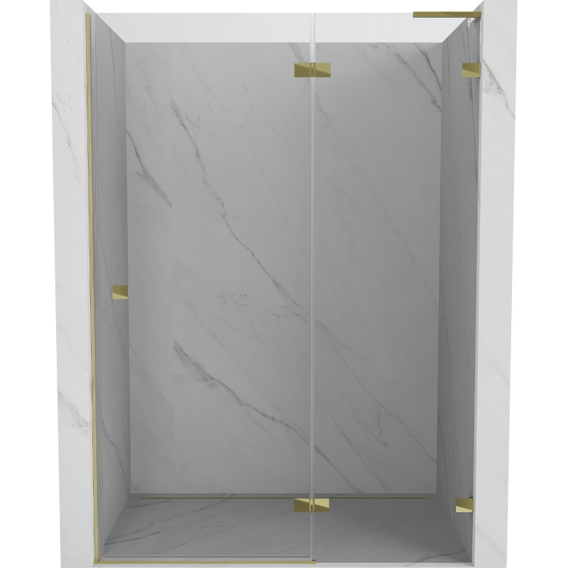 Mexen Lunar L Duschdrehtür rechts 130 cm, transparent, gold - 834L-130-000-50-00-P