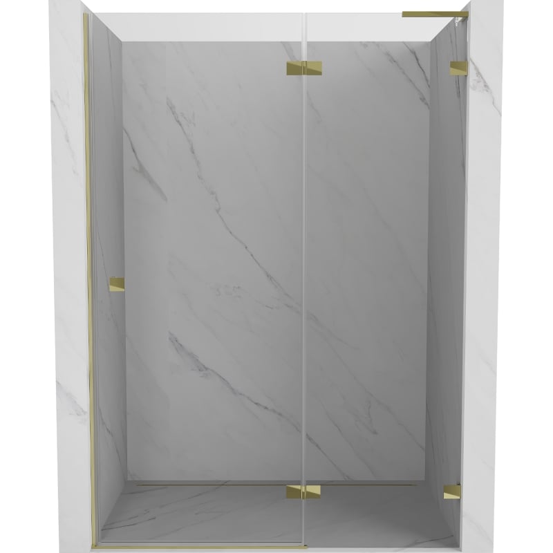 Mexen Lunar L Duschdrehtür rechts 135 cm, transparent, gold - 834L-135-000-50-00-P