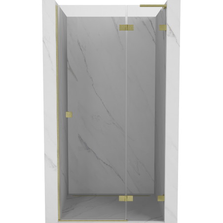 Mexen Lunar L Duschdrehtür rechts 95 cm, transparent, gebürstetes Gold - 834L-095-000-55-00-P