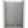 Mexen Lunar L rechte Duschtür, 130 cm, transparent, gebürstetes Gold - 834L-130-000-55-00-P