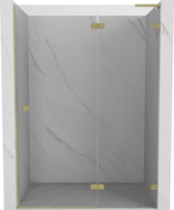 Mexen Lunar L rechte Duschtür, 130 cm, transparent, gebürstetes Gold - 834L-130-000-55-00-P
