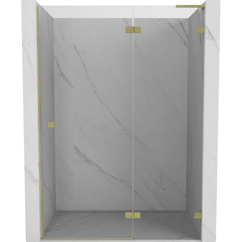 Mexen Lunar L Duschdrehtüren rechts 140 cm, transparent, gold gebürstet - 834L-140-000-55-00-P