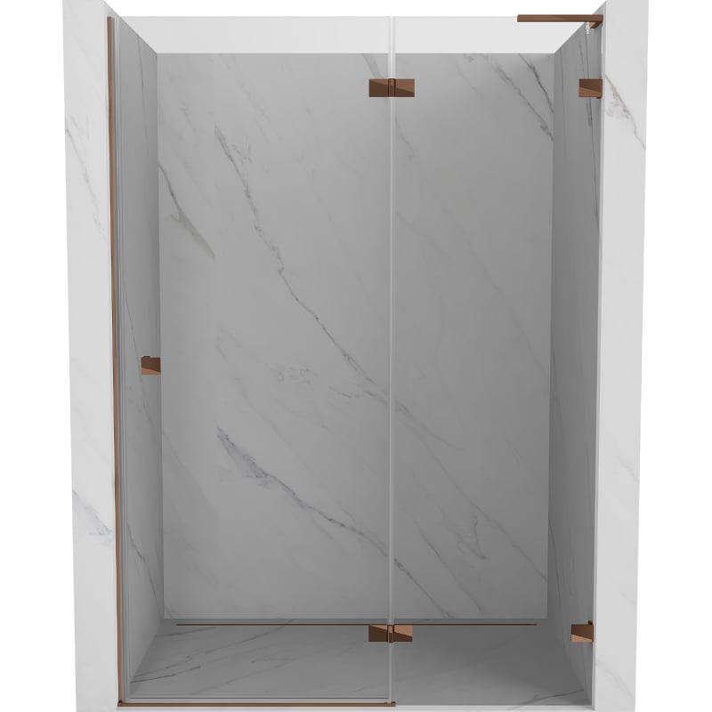 Mexen Lunar L Duschdrehtür rechts 130 cm, transparent, Roségold - 834L-130-000-60-00-P