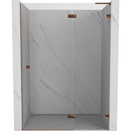 Mexen Lunar L rechte Duschtür, 140 cm, transparent, Roségold - 834L-140-000-60-00-P