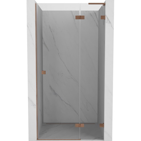 Mexen Lunar L Duschtür, rechts angeschlagen, 75 cm, transparent, gebürstetes Kupfer - 834L-075-000-65-00-P