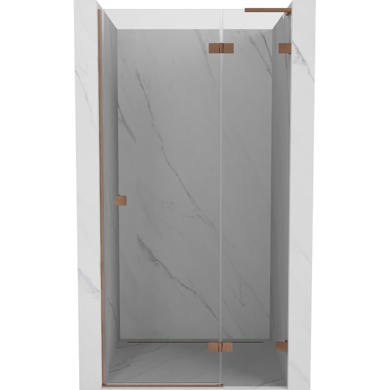 Mexen Lunar L duschtüren, rechts, 100 cm, transparent, gebürstetes Kupfer - 834L-100-000-65-00-P