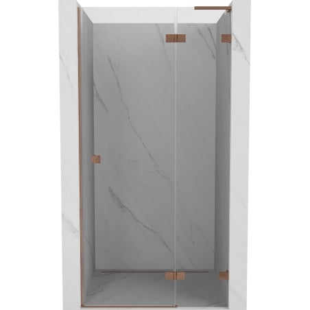 Mexen Lunar L Duschschiebetür, nach rechts öffnend, 110 cm, transparent, gebürstetes Kupfer - 834L-110-000-65-00-P