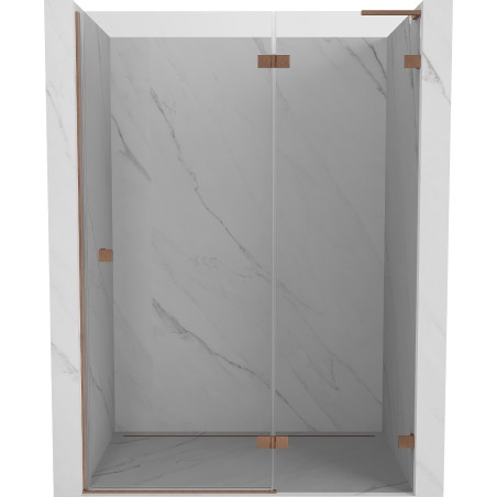 Mexen Lunar L Duschflügeltür rechts 135 cm, transparent, gebürstetes Kupfer - 834L-135-000-65-00-P