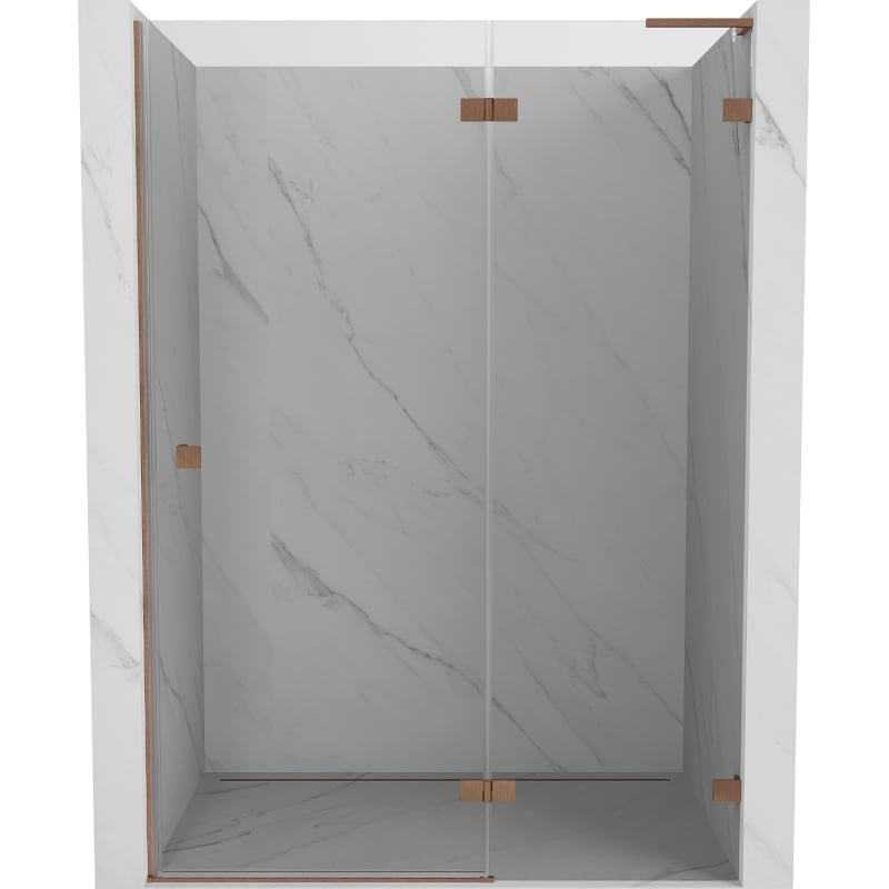 Mexen Lunar L Duschpendeltüren rechts 140 cm, transparent, gebürstetes Kupfer - 834L-140-000-65-00-P