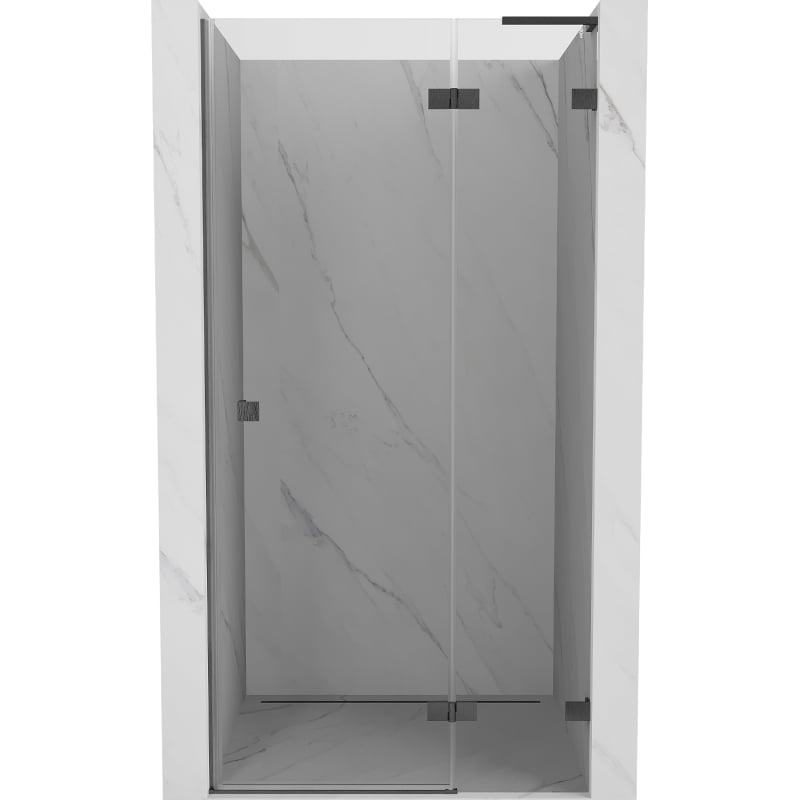 Mexen Lunar L Duschflügeltür rechts 100 cm, transparent, gebürstetes Gun Gray - 834L-100-000-66-00-P