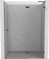 Mexen Lunar L Duschdrehtür rechts 140 cm, transparent, gun gray gebürstet - 834L-140-000-66-00-P