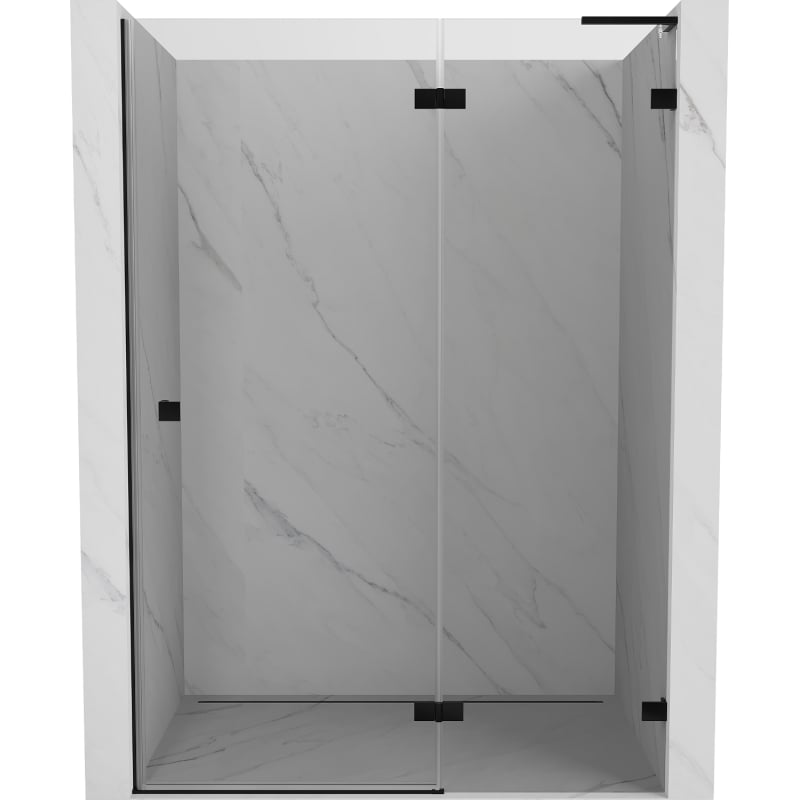 Mexen Lunar L Duschpendeltüren rechts 130 cm, transparent, schwarz - 834L-130-000-70-00-P