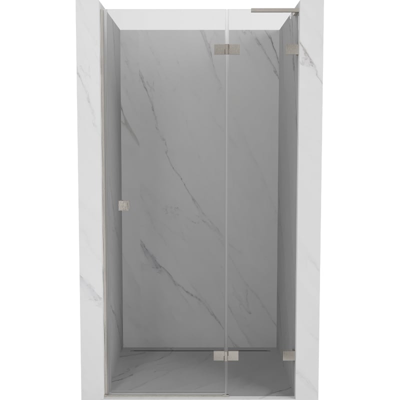 Mexen Lunar L Duschwand rechts öffnend 75 cm, transparent, gebürstetes Nickel - 834L-075-000-97-00-P