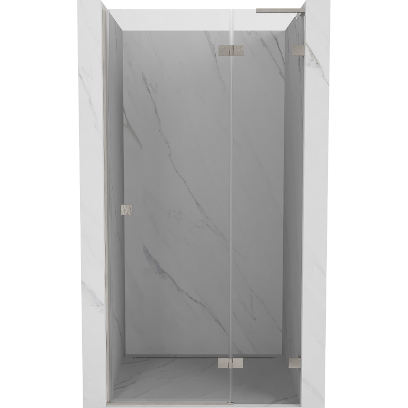 Mexen Lunar L Duschdrehtür rechts 100 cm, transparent, gebürstetes Nickel - 834L-100-000-97-00-P