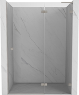 Mexen Lunar L Duschdrehtür rechts 130 cm, transparent, gebürstetes Nickel - 834L-130-000-97-00-P
