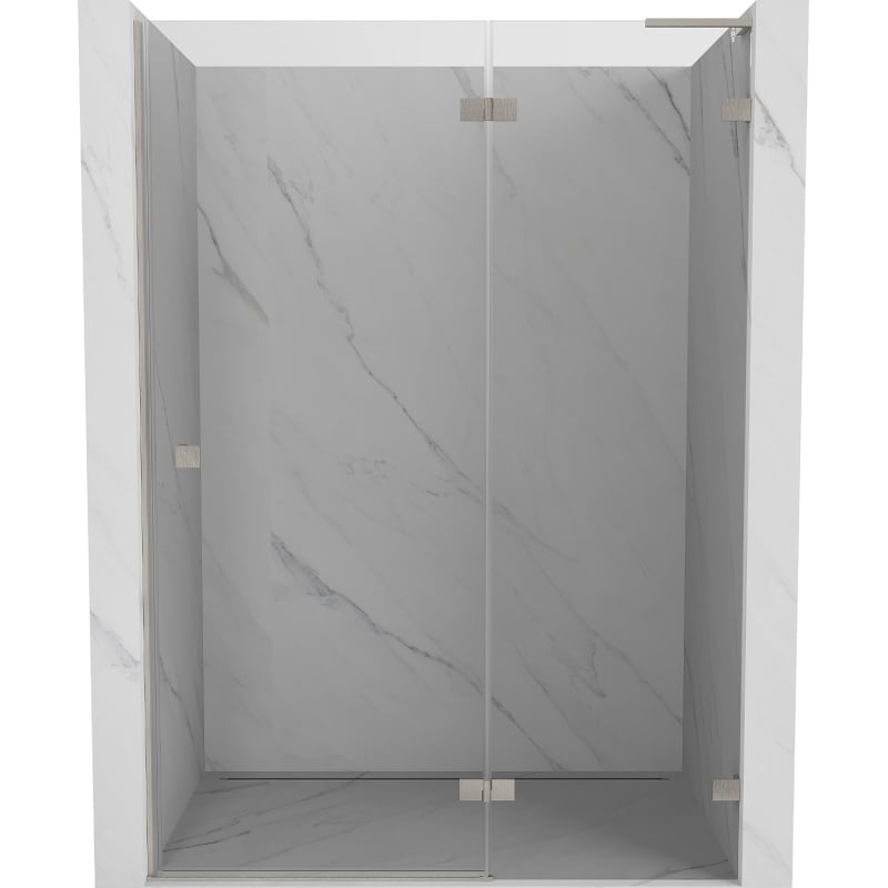 Mexen Lunar L Duschdrehtür rechts 135 cm, transparent, gebürsteter Nickel - 834L-135-000-97-00-P