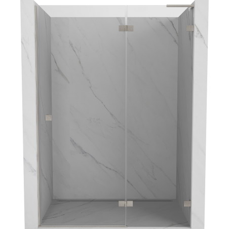 Mexen Lunar L Duschtür Schwingtür rechts 140 cm, transparent, gebürsteter Nickel - 834L-140-000-97-00-P