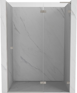 Mexen Lunar L Duschtür Schwingtür rechts 140 cm, transparent, gebürsteter Nickel - 834L-140-000-97-00-P
