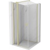 Mexen Mist T Duschkabine schwenkbar 80 x 80 cm, transparent, gebürstetes Gold - 8A4T-080-080-55-00