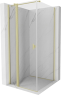 Mexen Mist T Duschkabine schwenkbar 80 x 80 cm, transparent, gebürstetes Gold - 8A4T-080-080-55-00