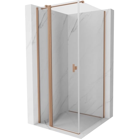 Mexen Mist T Duschkabine schwenkbar 70 x 70 cm, transparent, gebürstetes Kupfer - 8A4T-070-070-65-00