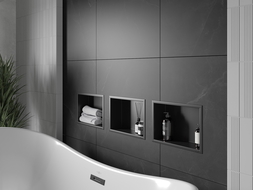 Mexen X-Wall-R Einbauregal mit Flansch 30 x 20 cm, Schwarz - 1970302010