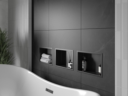 Mexen X-Wall-R Nischeregal mit Flansch 30 x 20 cm, schwarz - 1970302010