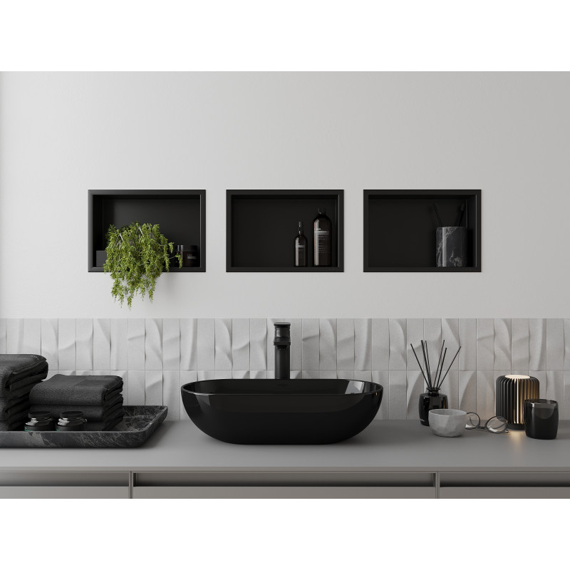 Mexen X-Wall-R Nischenregal mit Abdeckung 30 x 20 cm, schwarz - 1970302010