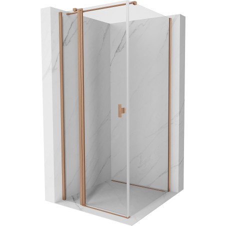 Mexen Mist T Duschkabine schwenkbar 85 x 85 cm, transparent, gebürstetes Kupfer - 8A4T-085-085-65-00