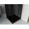 Mexen Rio quadratische Duschkabine 80 x 80 cm, Graphit, schwarz + Duschwanne Flat, schwarz - 860-080-080-70-40-4070B