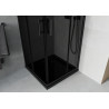 Mexen Rio quadratische Duschkabine 80 x 80 cm, Graphit, schwarz + Flat Duschwanne, schwarz - 860-080-080-70-40-4070B
