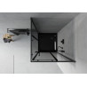Mexen Rio quadratische Duschkabine 80 x 80 cm, Graphit, schwarz + Flat Duschwanne, schwarz - 860-080-080-70-40-4070B