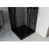 Mexen Rio quadratische Duschkabine 80 x 80 cm, Graphit, schwarz + Duschwanne Flat, schwarz - 860-080-080-70-40-4070B