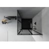 Mexen Rio Duschkabine quadratisch 90 x 90 cm, graphit, schwarz + Duschwanne Flat, schwarz - 860-090-090-70-40-4070B