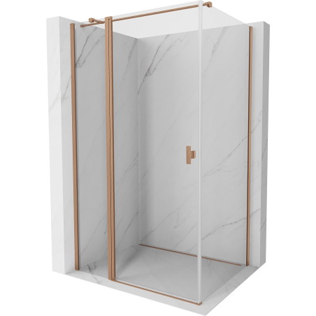 Mexen Mist T Duschkabine schwenkbar 85 x 110 cm, transparent, gebürstetes Kupfer - 8A4T-085-110-65-00