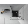 Mexen Rio quadratische Duschkabine 70 x 70 cm, matt, Chrom + Duschwanne Flat, schwarz - 860-070-070-01-30-4070