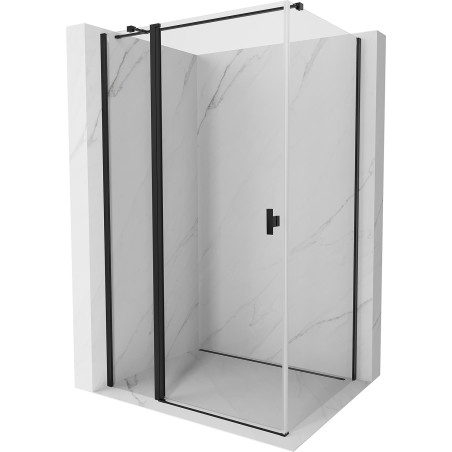 Mexen Mist T Duschkabine schwenkbar 115 x 70 cm, transparent, schwarz - 8A4T-115-070-70-00