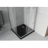 Mexen Rio quadratische Duschkabine 70 x 70 cm, matt, Chrom + Duschwanne Flat, schwarz - 860-070-070-01-30-4070