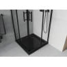 Mexen Rio Duschkabine quadratisch 70 x 70 cm, transparent, schwarz + Duschwanne Flat, schwarz - 860-070-070-70-00-4070B