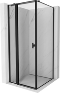 Mexen Mist T Duschkabine, schwenkbar, links 70 x 70 cm, schwarzer Rahmen, schwarz - 8A4T-070-070-70-70-L
