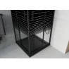Mexen Rio Quadratische Duschkabine 70 x 70 cm, schwarze Streifen, schwarz + Flat Duschwanne, schwarz - 860-070-070-70-20-4070B