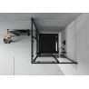 Mexen Rio Quadratische Duschkabine 70 x 70 cm, schwarze Streifen, schwarz + Flat Duschwanne, schwarz - 860-070-070-70-20-4070B