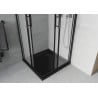 Mexen Rio quadratische Duschkabine 70 x 70 cm, mattiert, schwarz + flacher Duschwanne, schwarz - 860-070-070-70-30-4070B