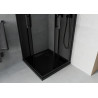 Mexen Rio Duschkabine quadratisch 70 x 70 cm, Graphit, schwarz + Duschwanne Flat, schwarz - 860-070-070-70-40-4070B