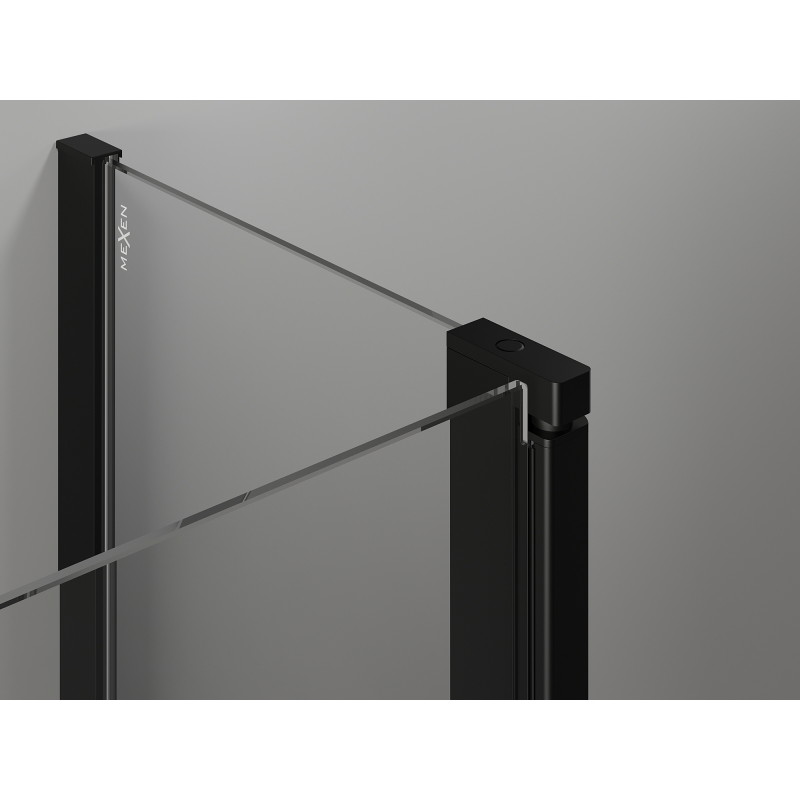 Mexen Mist T Duschkabine schwenkbar rechts 90 x 75 cm, schwarzer Rahmen, schwarz - 8A4T-090-075-70-70-P