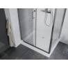 Mexen Apia Duschkabine zum Schieben 100 x 80 cm, transparent, Chrom + Duschwanne Rio - 840-100-080-01-00-4510