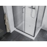 Mexen Apia Schiebedusche 100 x 80 cm, transparent, Chrom + Brausewanne Rio - 840-100-080-01-00-4510