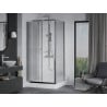 Mexen Apia Duschkabine zum Schieben 100 x 80 cm, transparent, Chrom + Duschwanne Rio - 840-100-080-01-00-4510