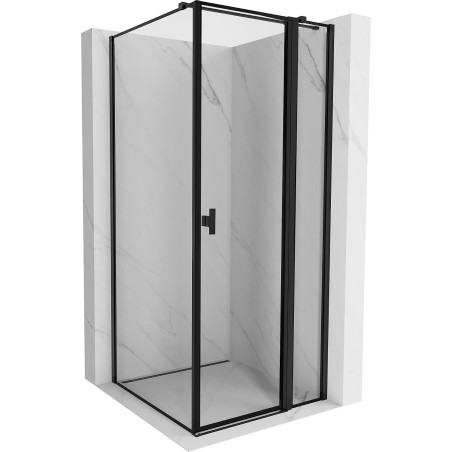 Mexen Mist T Duschkabine rechts schwenkbar 85 x 85 cm, schwarzer Rahmen, schwarz - 8A4T-085-085-70-70-P