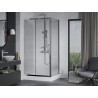 Mexen Apia Schiebeduschkabine 120 x 80 cm, transparent, Chrom + Duschwanne Rio - 840-120-080-01-00-4510